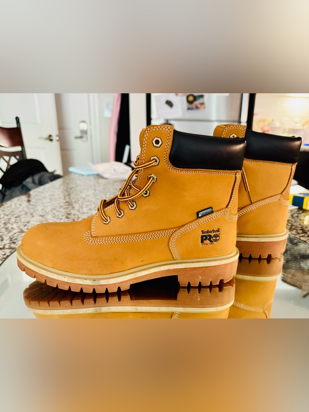 Timberland PRO Wheat Nubuck Work Boots in Honey Tan